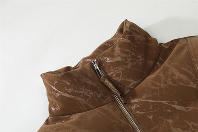 Abrigo de Cuero para Hombre con Forro Acolchado Splash-Ink - Image 14