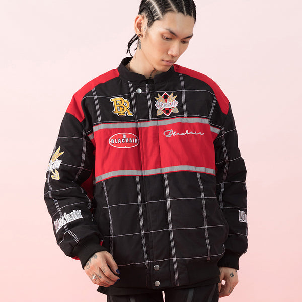 Chaqueta Suelta de Algodón con Contraste de Colores para Hombre