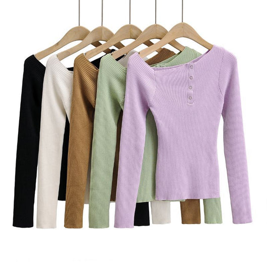 Blusa Entallada de Botón Simple para Mujer