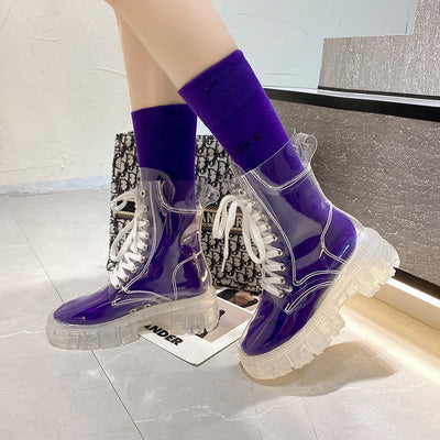 Botas Martin Transparentes con Suela Cristal y Cordones - Image 16