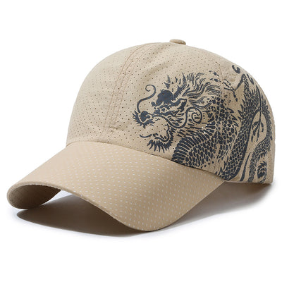 Gorra de Béisbol Hombre Estilo Chino Dragón Impreso Poliéster - Image 7