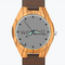 Reloj de Pulsera Personalizado Madera Grabado Correa Cuero Marrón 45mm