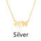 Butterfly pendant letter necklace Plateado M