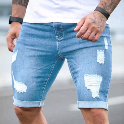 Shorts Denim Azul Verano con Diseño Multi-Perforado - Image 4
