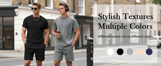 Conjunto de Playera y Shorts Casuales a Cuadros para Hombre - Image 12