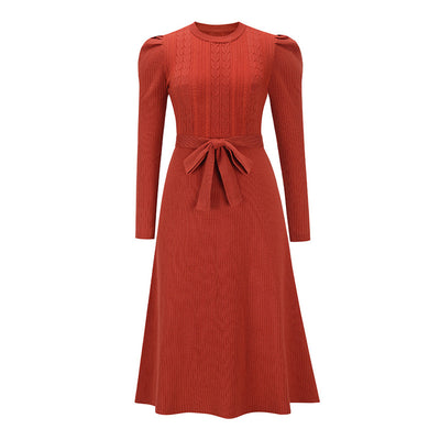 Vestido Base Suéter Largo Cintura Alta Elegante - Image 6