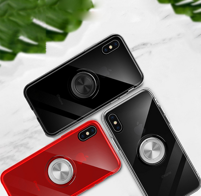 Funda Transparente con Anillo Magnético para iPhone - Soporte Adhesivo Compatible