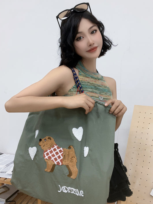 Bolsa de Compras Bordada de Nylon con Asa - Image 9