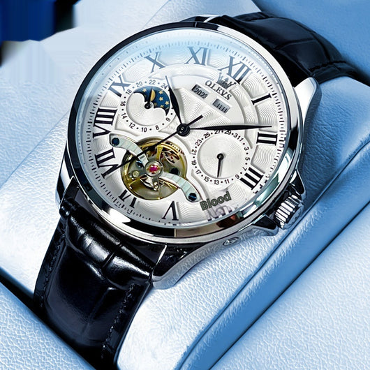 Reloj Automático Calendario Doble Elegancia Empresarial para Hombre
