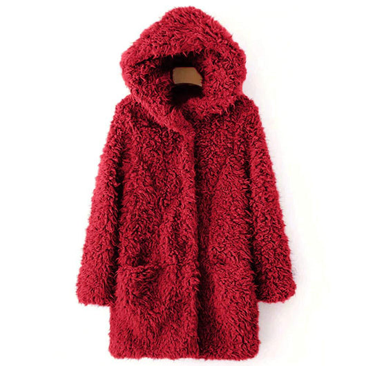 Sudadera con Capucha de Lana de Cordero y Bolsillos Dobles - Image 4