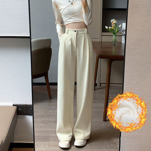 Pantalones de Pana Cintura Alta Pierna Ancha Estilo Retro - Image 7