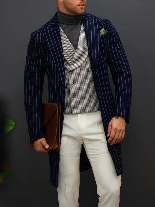 Abrigo Clásico de Rayas para Hombre - Image 2