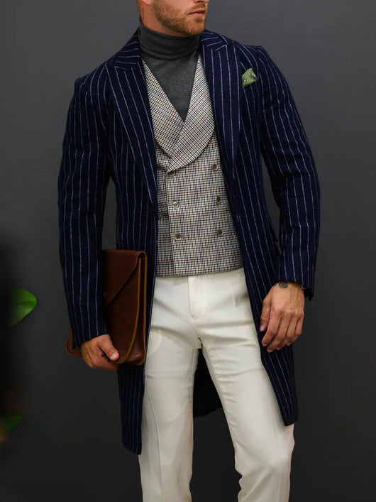 Abrigo Clásico de Rayas para Hombre - Image 2