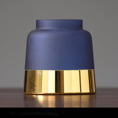 Jarrón Decorativo de Cristal Esmerilado con Borde Dorado Estilo Nórdico Lujo - Image 8