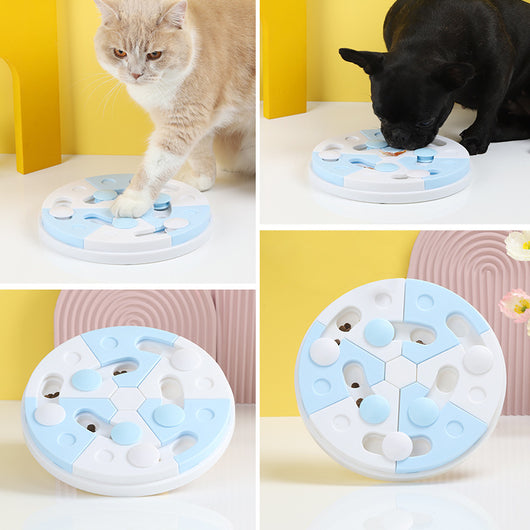 Comedero Interactivo Puzzle para Mascotas Azul y Blanco - Image 3