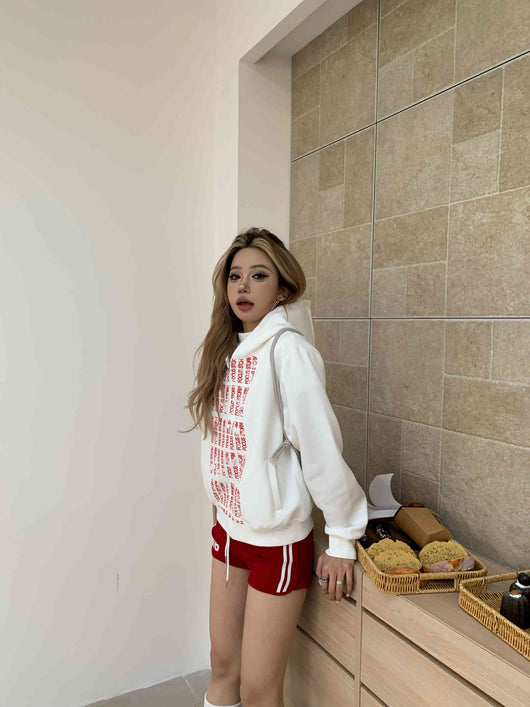 Sudadera Hoodie Suelta con Estampado de Letras - Image 3