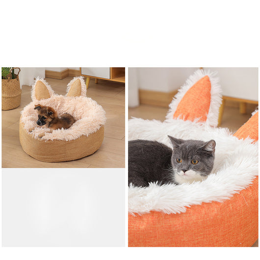 Cama Felpa Cómoda para Gatos y Perros - Casa Cama Plush Interior - Image 4
