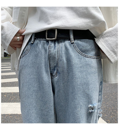 Jeans Rectos Holgados con Rotos para Hombre - Image 11