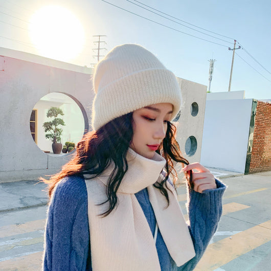 Conjunto de Gorro y Bufanda de Lana con Pelaje de Conejo - Image 27