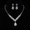 Conjunto de Joyería Nupcial Luxury: Collar y Aretes con Circonitas Brillantes