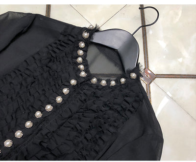 Blusa Retro de Gasa Versátil con Diseño Discreto - Image 9