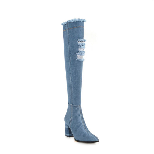 Botas de Denim con Punta Afilada para Mujer - Image 7