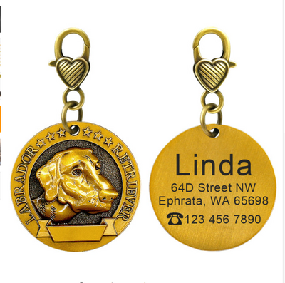 Placa de Identidad Personalizada para Perros - Grabado Personalizado Antimaterial Bronce - Image 13