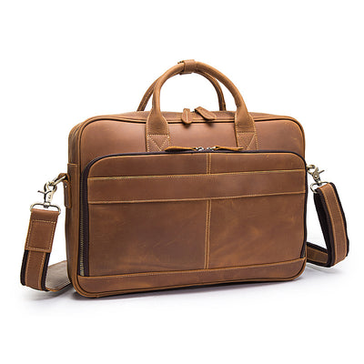 Bolso de Cuero Vintage Crazy Horse para Hombre - Image 5