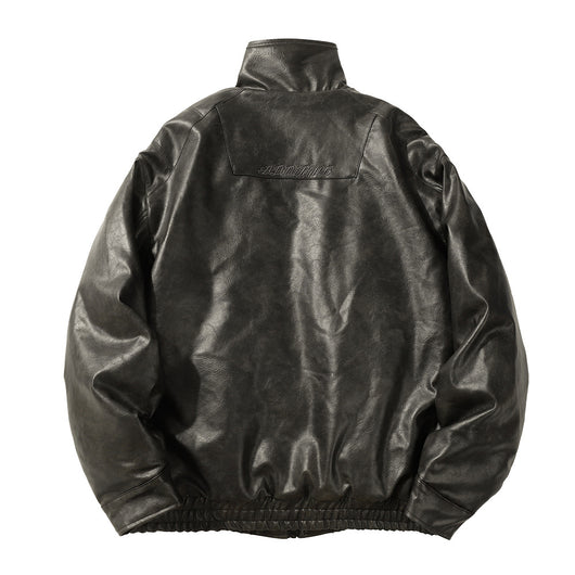 Abrigo de Cuero PU Acolchado para Hombre - Estilo Rock Impermeable Invierno - Image 3