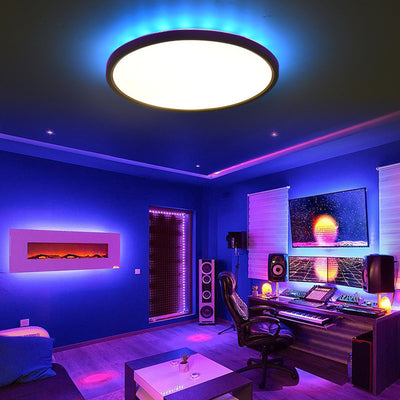 Plafón LED Dorado para Dormitorio 24W con Retroiluminación RGB Integrada - Image 13