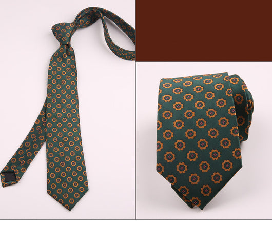 Corbata Formal de Poliéster con Diseño Floral y Rayas para Hombre - Image 7