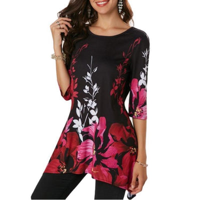 Playera Casual con Estampado Floral de Manga Media - Image 18