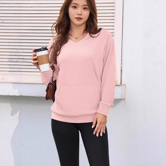 Blusa Larga de Manga Larga para Talla Grande - Otoño e Invierno