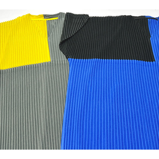 Camiseta Suelta de Verano para Hombre con Cuello V y Bloques de Color - Image 16