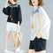 Blusa Oversized Suelta con Borlas y Bordados para Mujer
