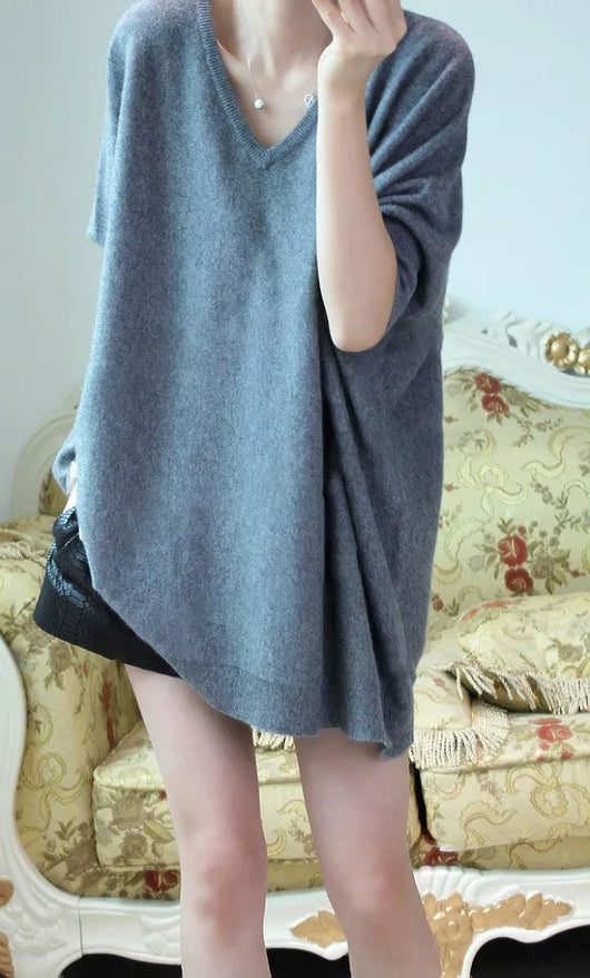 Suéter de Cashmere Cuello en V para Otoño - Image 15