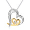 Collar de Clavícula Corazón Movible Bicolor con Circones Micro-Incrustados