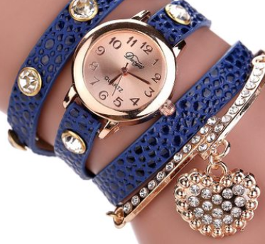 Reloj Pulsera con Colgante de Diamante Textura Lichi y Correa PU - Image 10