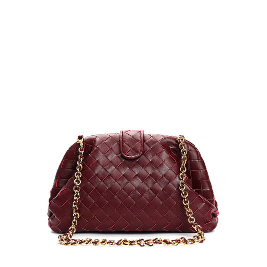 Bolso Mensajero de Cuero Genuino Tejido Cuadrado Pequeño - Image 2