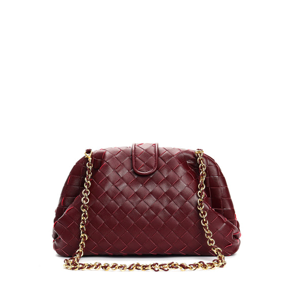 Bolso Mensajero de Cuero Genuino Tejido Cuadrado Pequeño