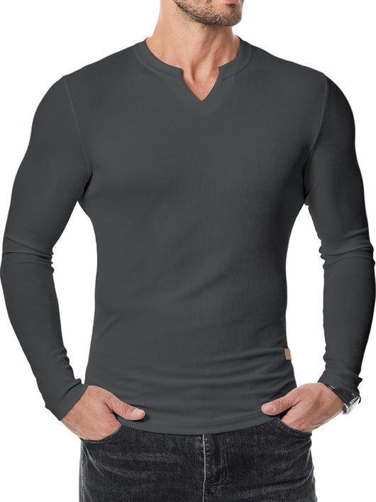 Camiseta Manga Larga Hombre Otoño Invierno - Diseño Sólido Casual - Image 41