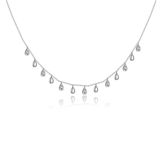 Collar Largo de Plata Esterlina 925 con Colgante de Circón en Forma de Pera - Image 5