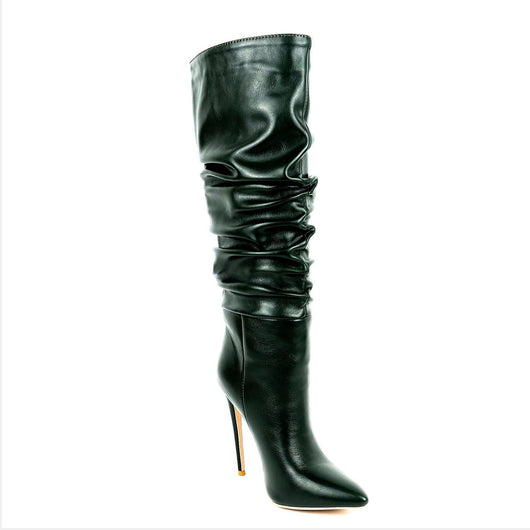 Botas Stiletto de Punta Plisada para Mujer - Tacón Alto Elegante - Image 10