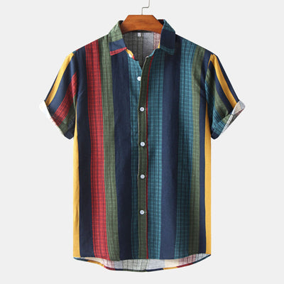 Camisa Hawaiana de Algodón y Lino para Hombre - Diseño Estampado Manga Corta - Image 15