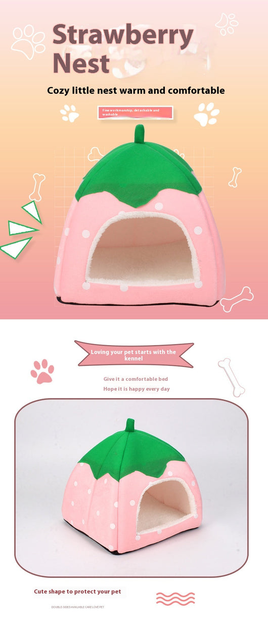 Nido Acogedor de Fresa para Gatos - Image 8