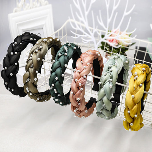 Diadema Trenzada Artesanal con Red - Accesorios para el Cabello Estilo Celebridad