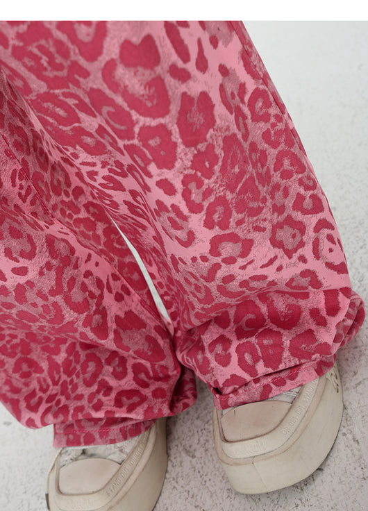 Pantalones Jeans Mujer Estampado Leopardo Corte Recto Holgado - Image 25