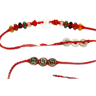 Cinturón Jade Natural Año Nuevo Rojo Tejido a Mano - Image 19