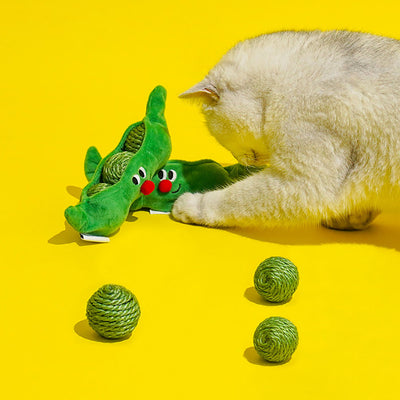Set de 3 Pelotas Interactivas para Gatos con Cuerda de Sisal y Sonido Crujiente - Image 4