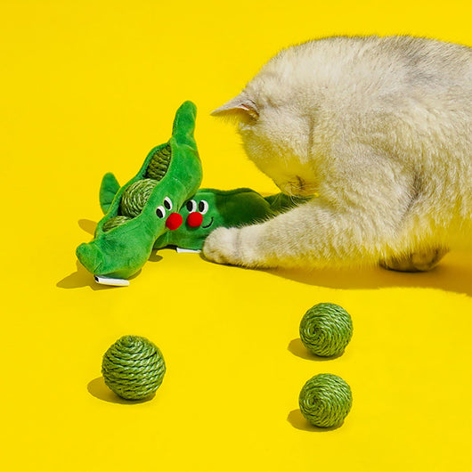 Set de 3 Pelotas Interactivas para Gatos con Cuerda de Sisal y Sonido Crujiente - Image 4
